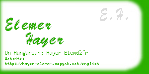 elemer hayer business card